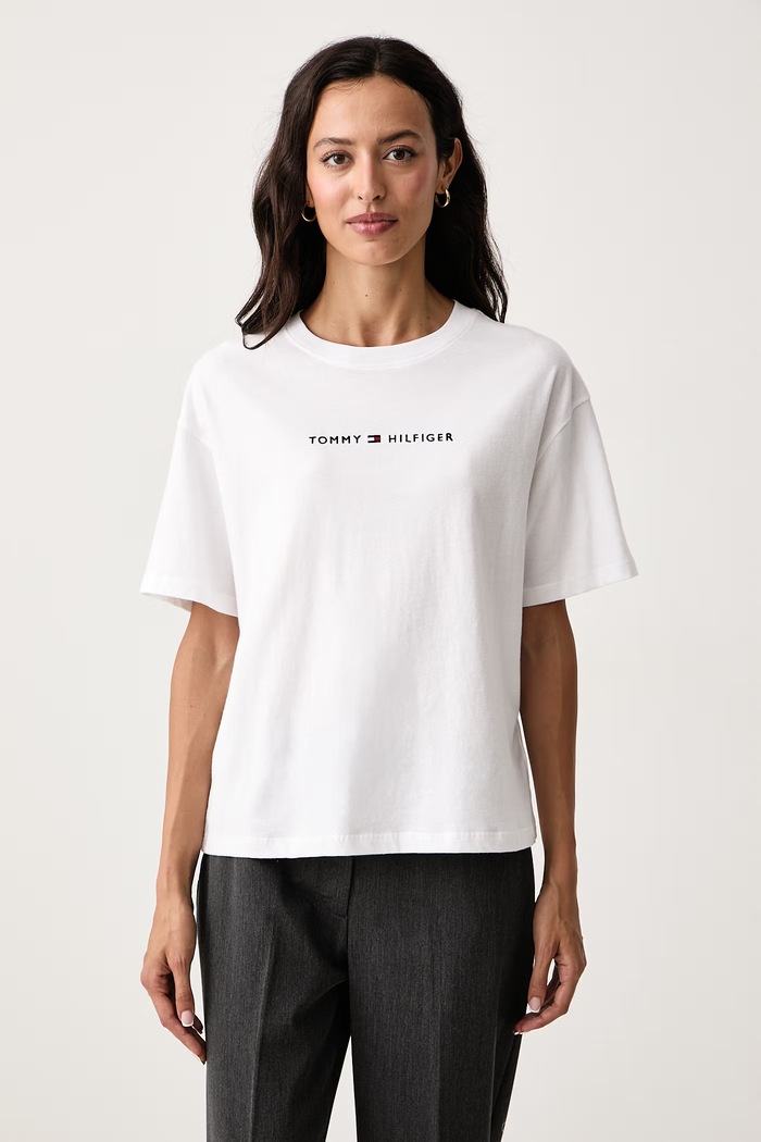 Tommy Hilfiger T-shirt damski bawełniany biały UW0UW06616