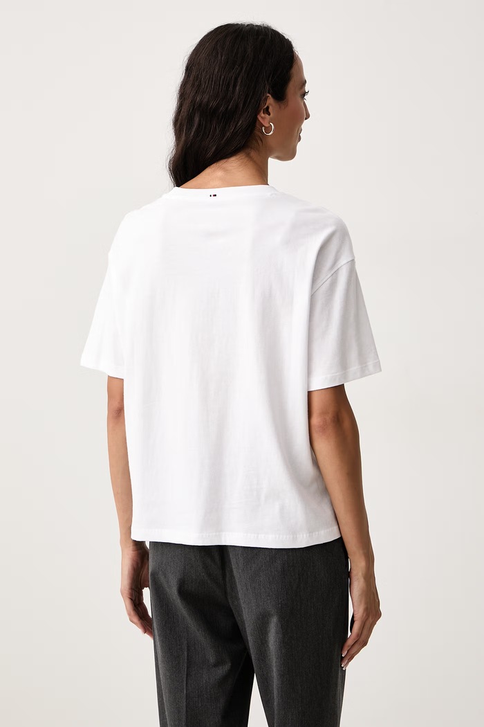 Odzież Tommy Hilfiger T-shirt damski bawełniany UW0UW06616 biały