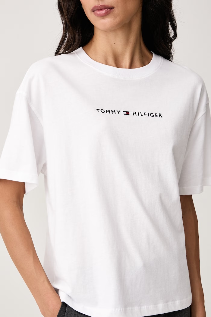 T-shirt damski bawełniany Tommy Hilfiger UW0UW06616 biały
