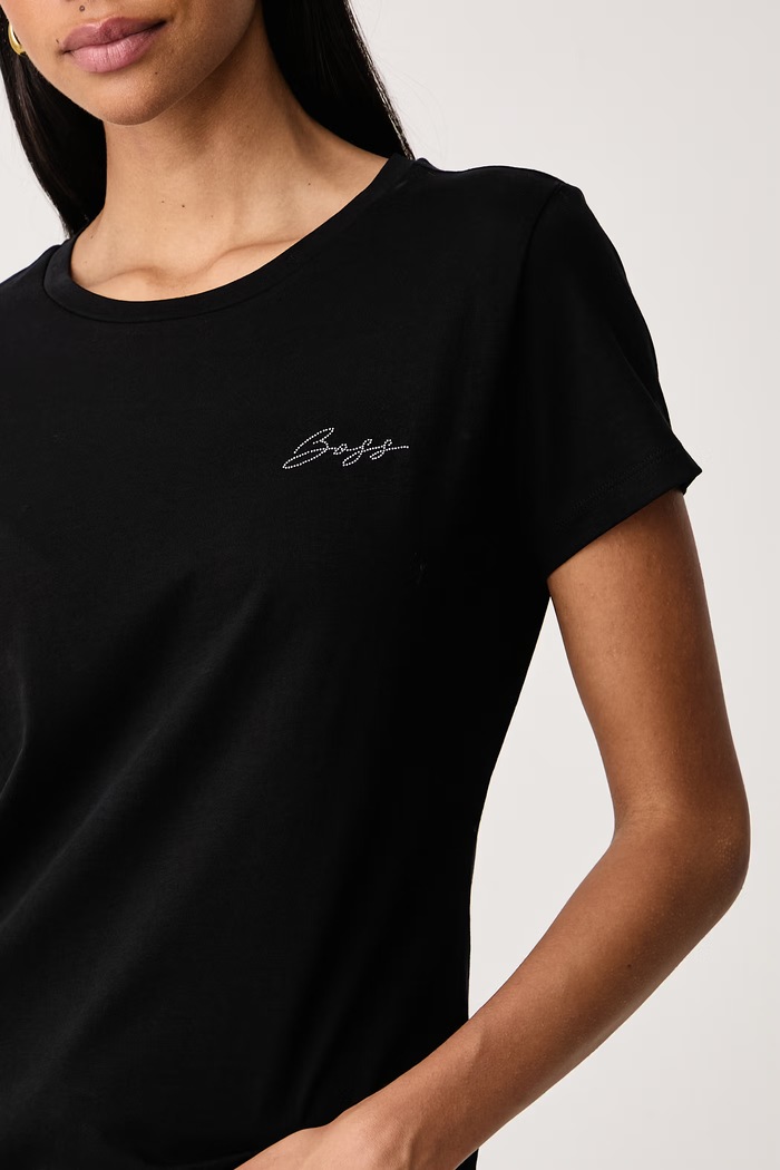 T-shirt damski bawełniany C_Elove_6 BOSS Orange 50571415 czarny