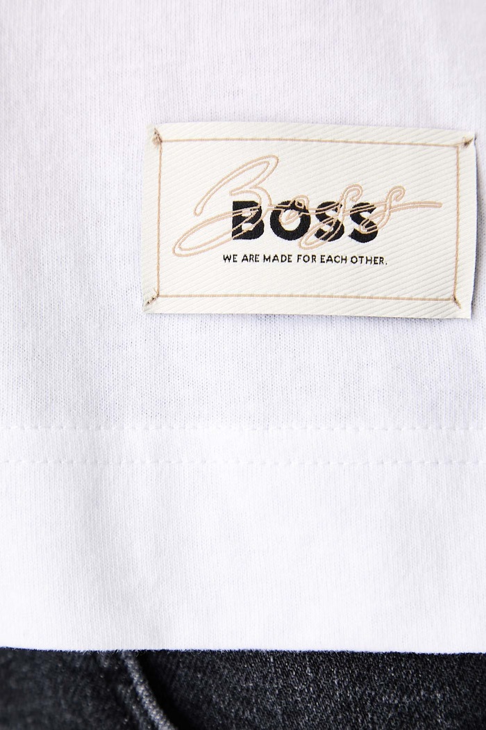Уголемена тениска дамска от памук C_Eleisure BOSS Orange бял 50570072