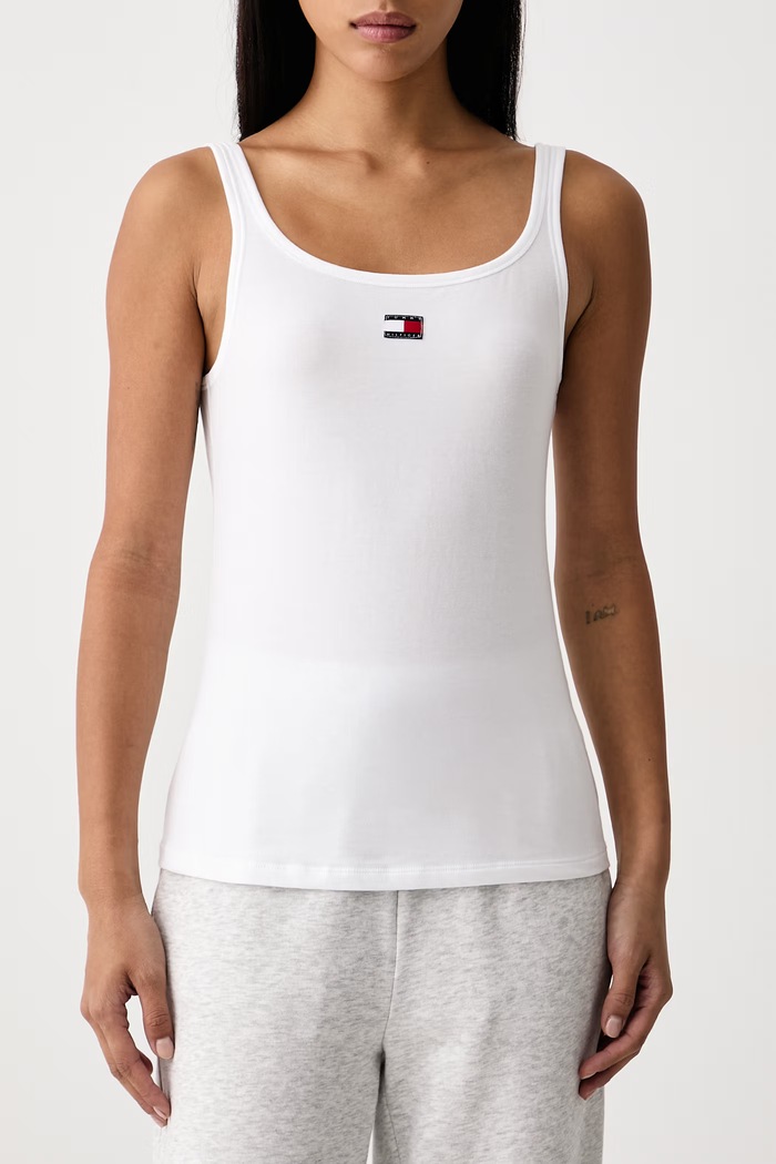Tommy Hilfiger Top pentru femei din bumbac cu elastan pachet de 3 UW0UW06658 alb AW26