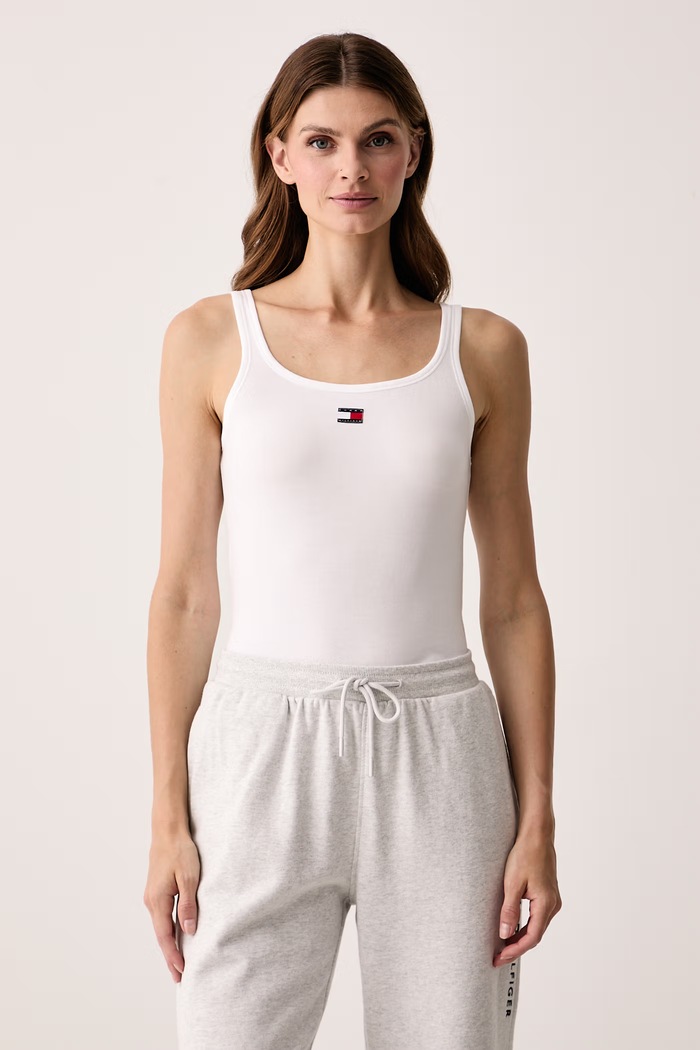 Tommy Hilfiger Top dámsky bavlnený s elastanom 3-pak sivá UW0UW06658
