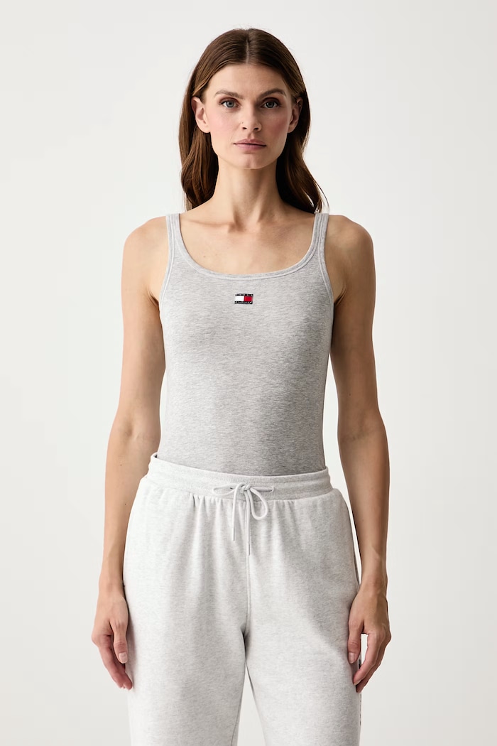 Tommy Hilfiger Top dámsky bavlnený s elastanom 3-pak UW0UW06658 sivá AW26