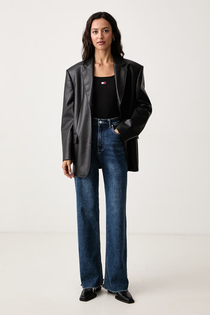 Tommy Hilfiger Топ дамски от памук с еластан 3 броя UW0UW06658 черен AW26