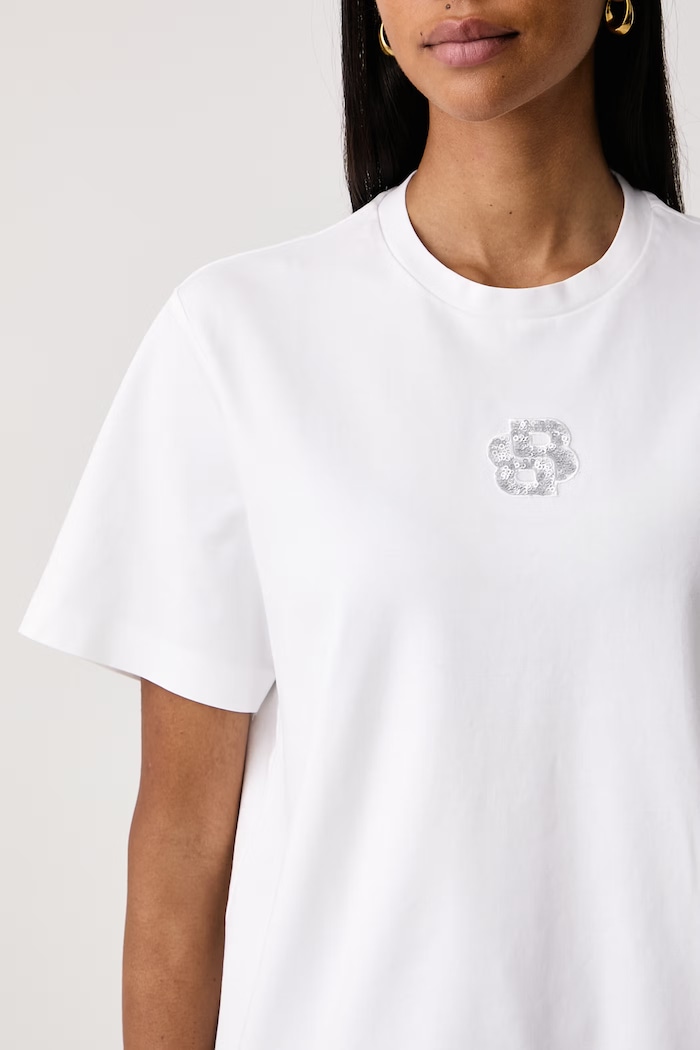 T-shirt damski bawełniany Eharpa5 BOSS 50571261 biały