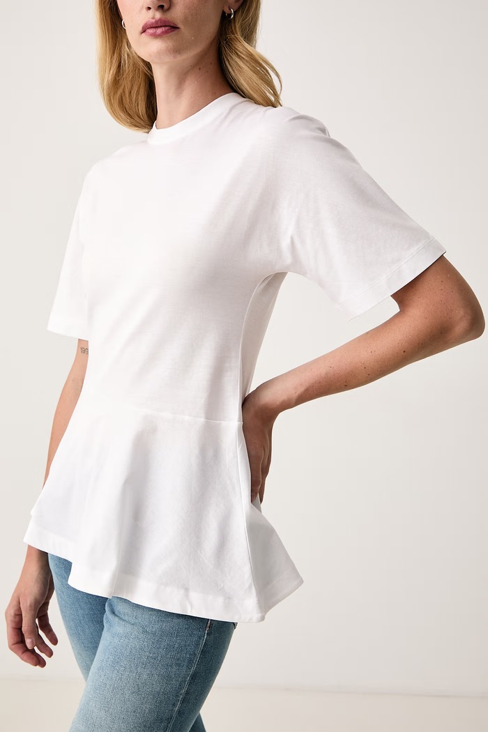 T-shirt damski bawełniany Endora BOSS 50568958 biały