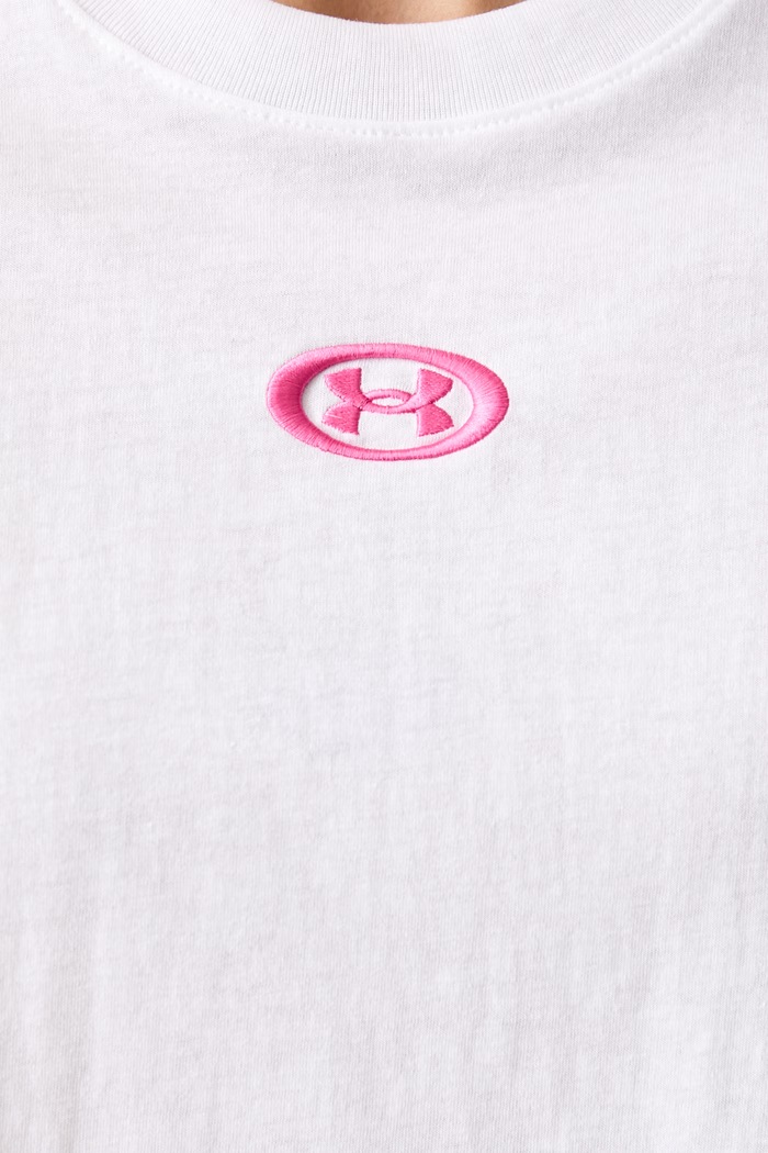 Under Armour crop top damski z bawełną 6015217 biały