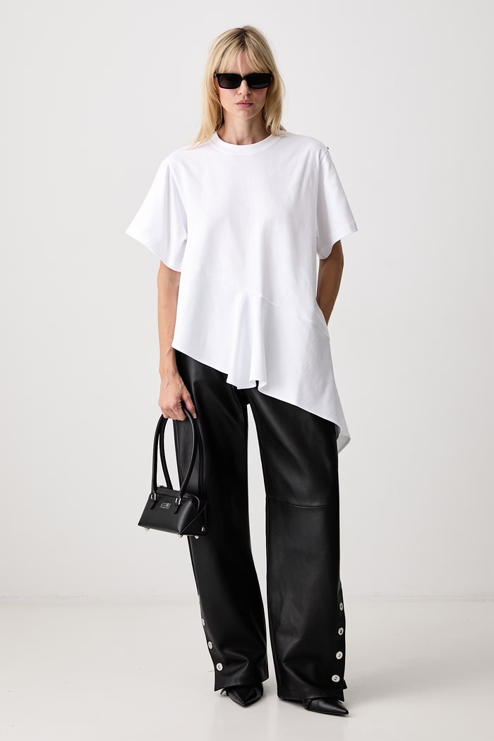 Sportmax Tacco T-shirt bawełniany damski 2622946025600 biały AW26