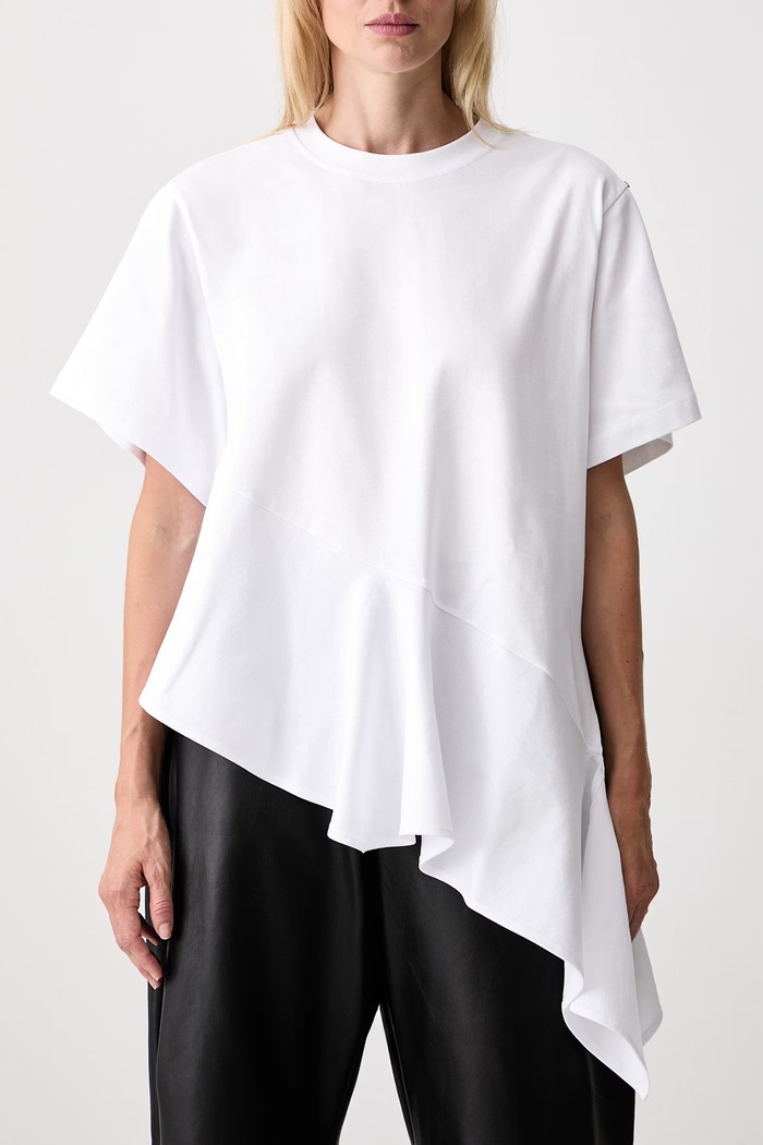 Sportmax Tacco T-shirt bawełniany damski 2622946025600 biały