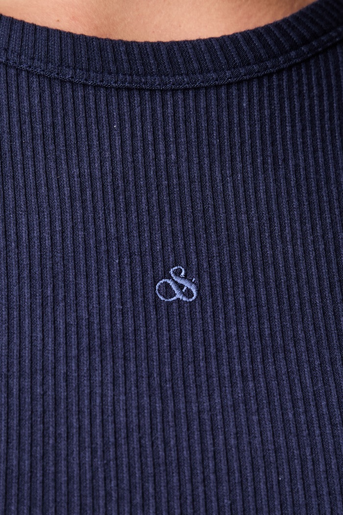 Scotch & Soda crop top damski bawełniany z elastanem U9A01625T granatowy
