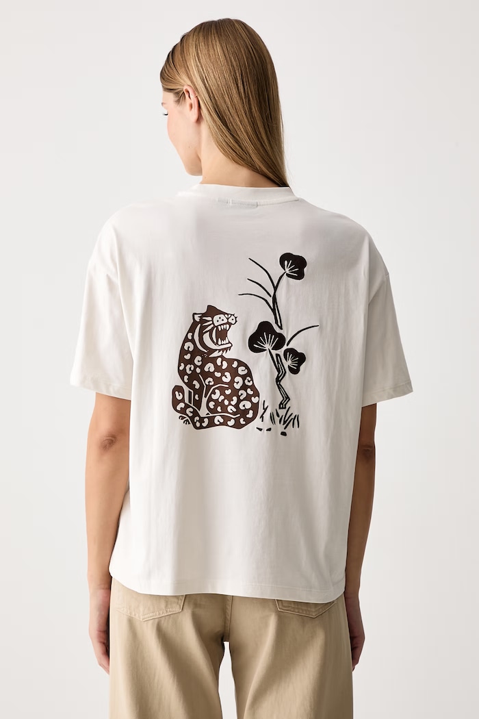 Napapijri T-shirt damski bawełniany Aral beżowy NP0A8A6NF0O1