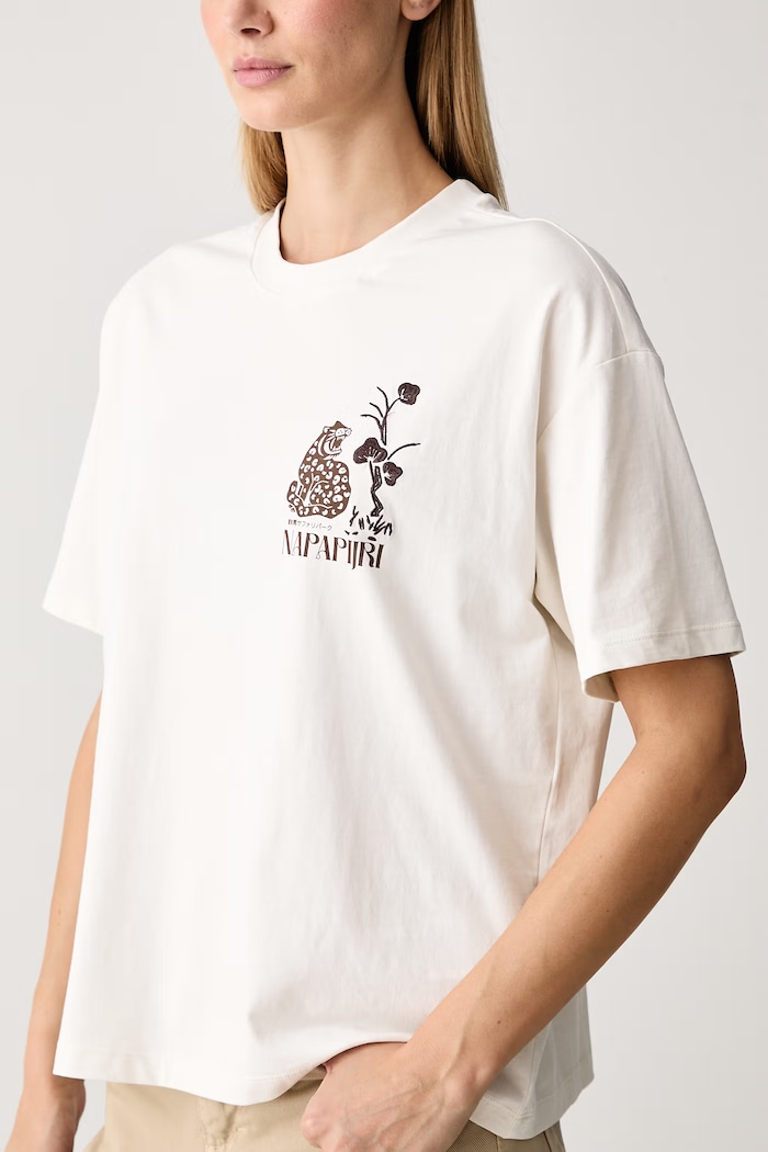 T-shirt damski bawełniany Aral Napapijri NP0A8A6NF0O1 beżowy