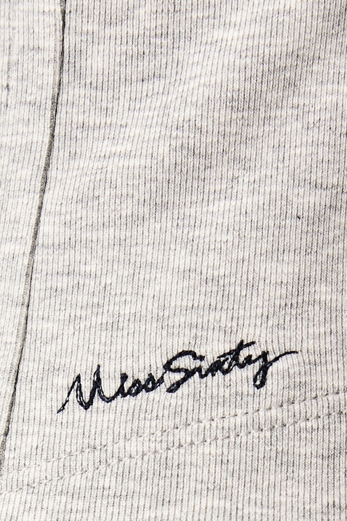 T-shirt damski bawełniany z elastanem Miss Sixty szary 6M3SJ15300