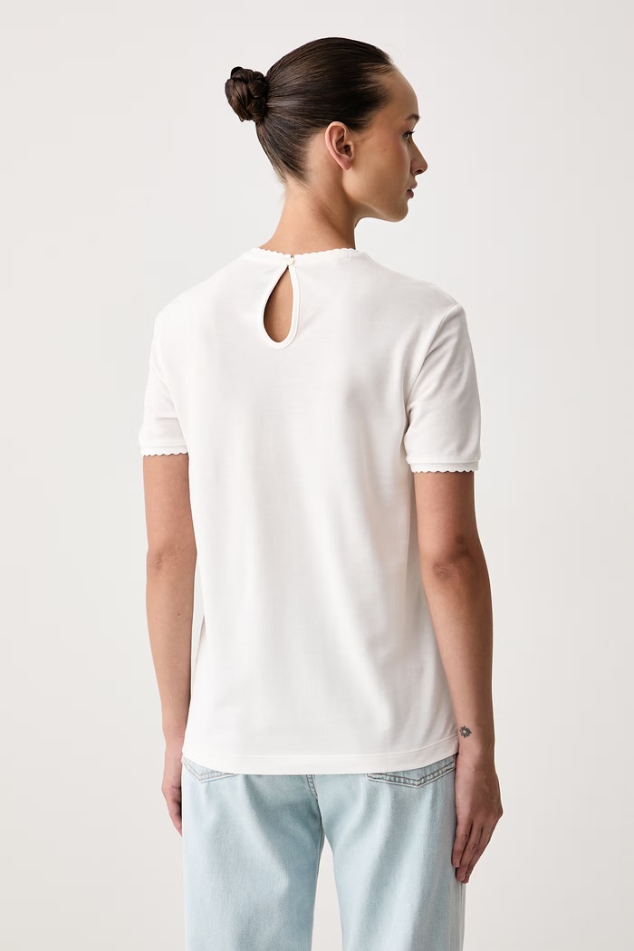 Odzież Lacoste T-shirt damski z lyocellem TF8366 biały