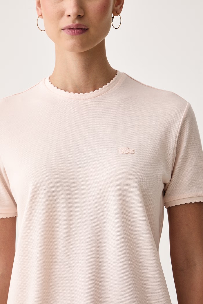 T-shirt damski z lyocellem Lacoste TF8366 różowy