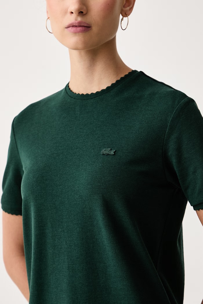 T-shirt damski z lyocellem Lacoste TF8366 zielony