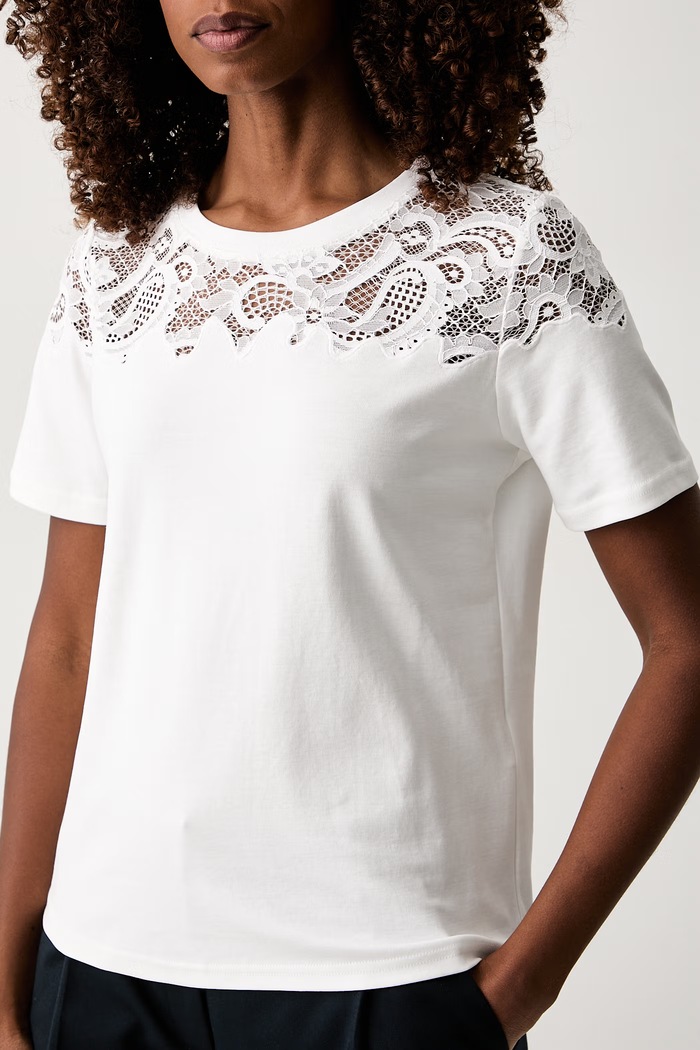T-shirt damski bawełniany Morgan DVAG biały