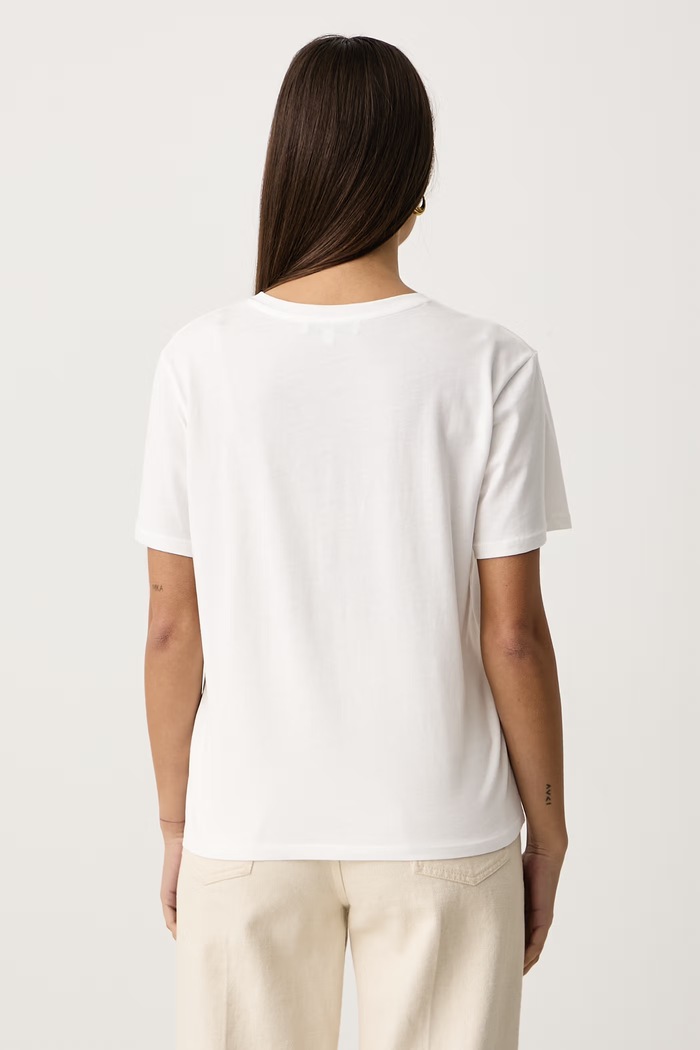 Odzież Morgan T-shirt damski bawełniany DHEART biały