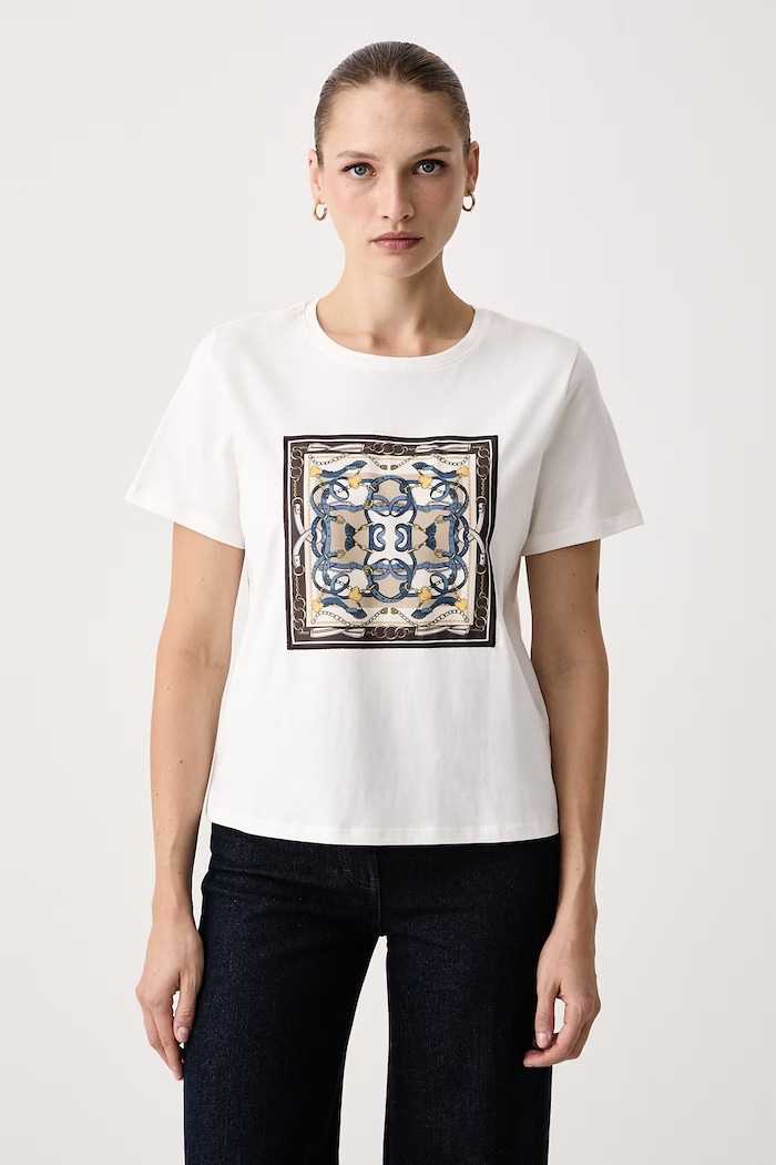 Morgan T-shirt damski bawełniany biały DFOULAR