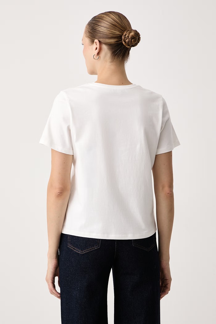 Odzież Morgan T-shirt damski bawełniany DFOULAR biały