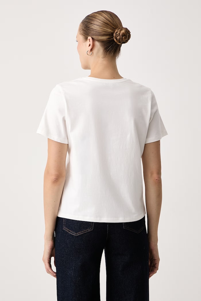 Odzież Morgan T-shirt damski bawełniany DFOULAR biały