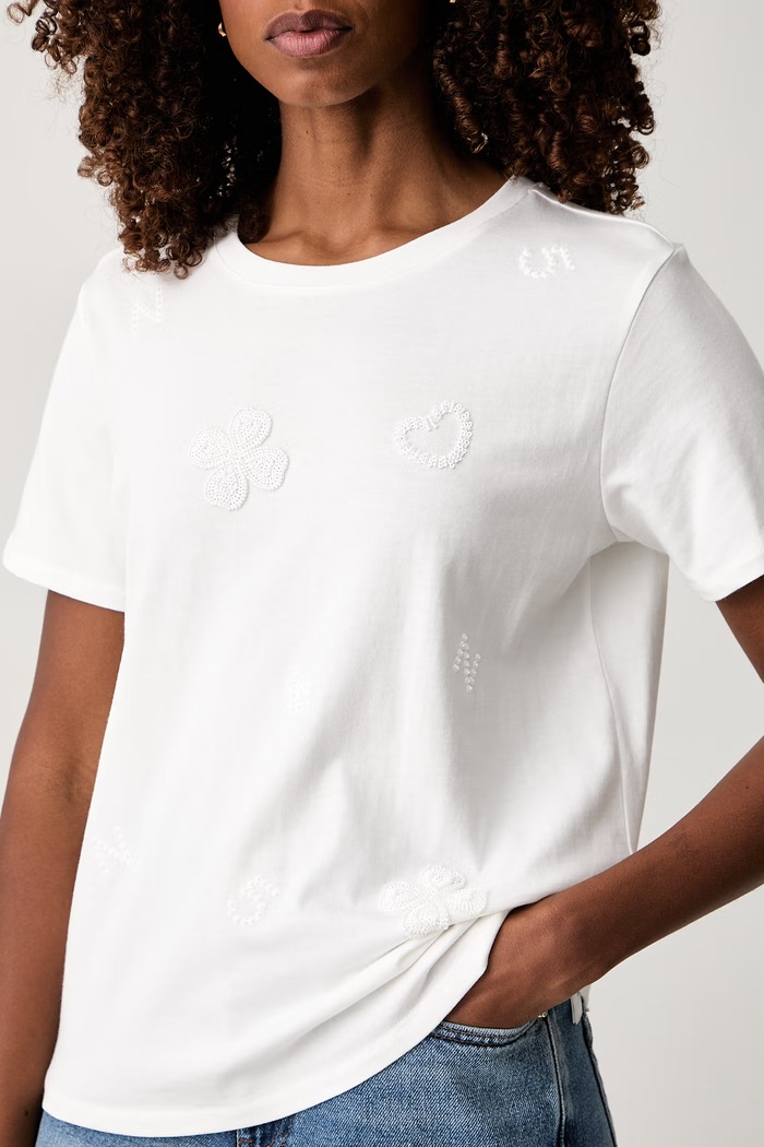 T-shirt damski bawełniany Morgan DESSI biały
