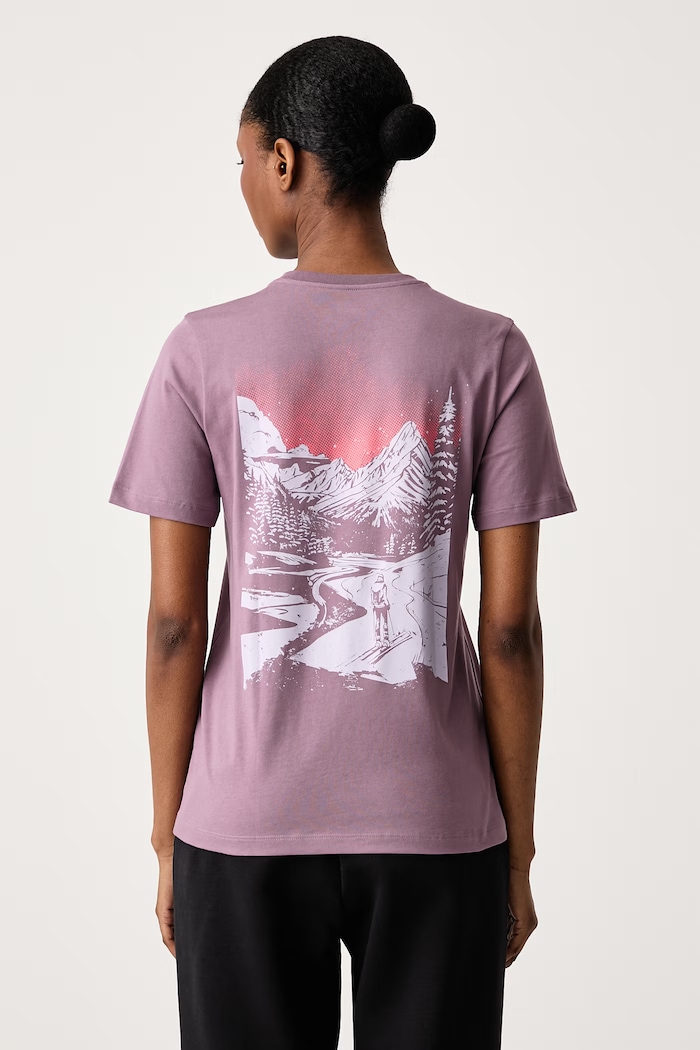 Dynafit T-shirt damski bawełniany BACK GRAPHIC fioletowy 08.0000072147