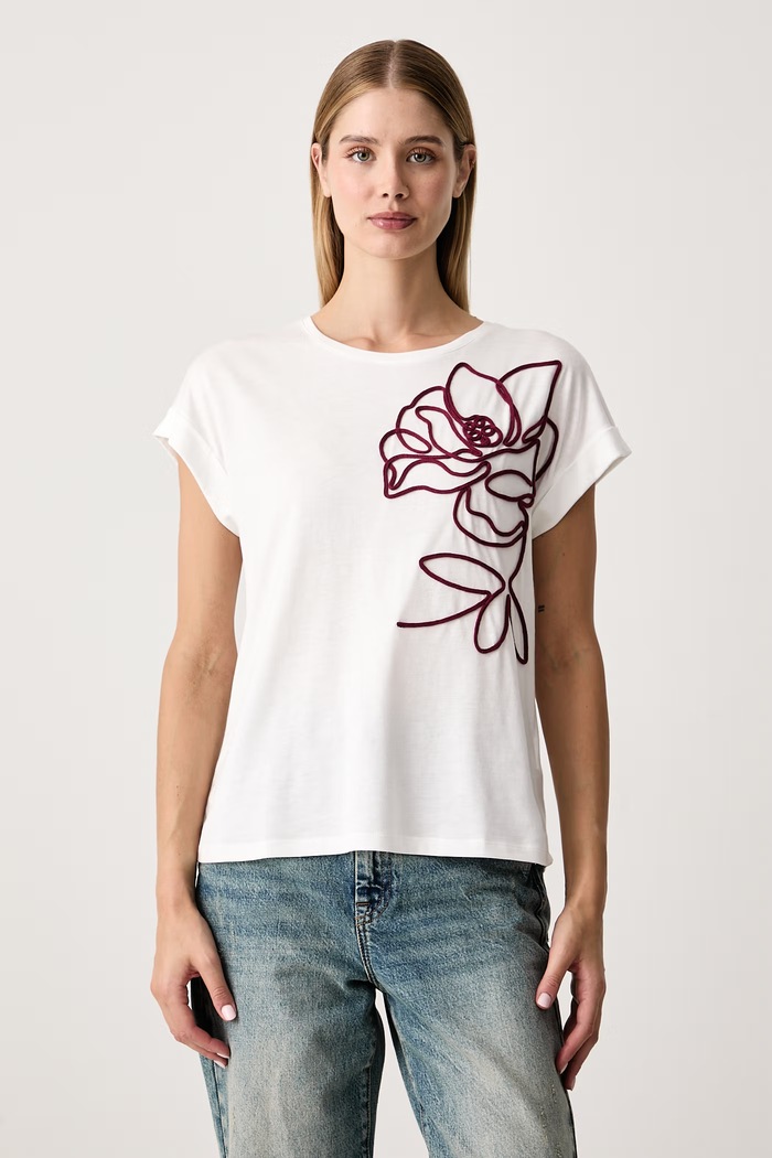 Morgan T-shirt damski z modalem biały DLYS