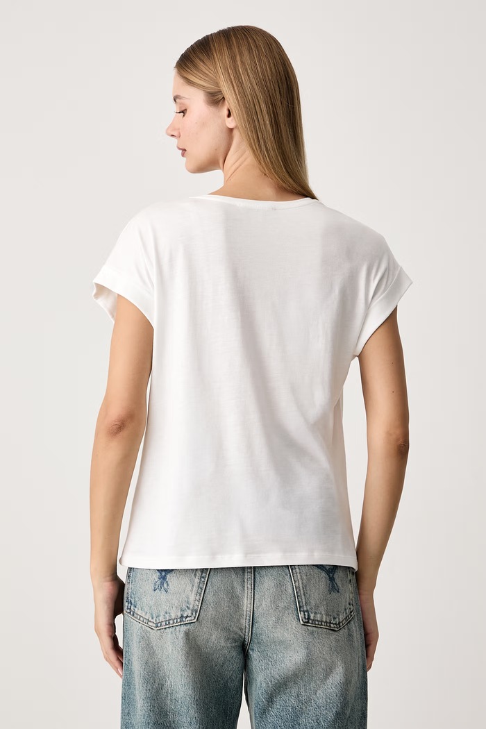 Morgan T-shirt damski z modalem DLYS biały AW26