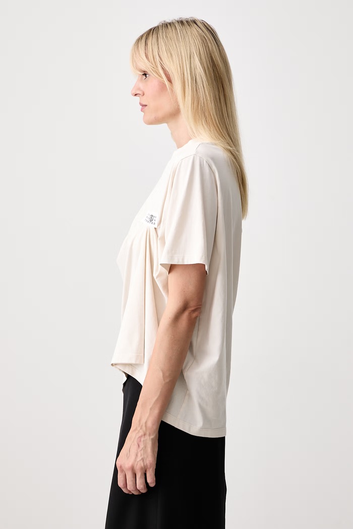 MM6 Maison Margiela T-shirt damski bawełniany beżowy S52NF0018.M20048