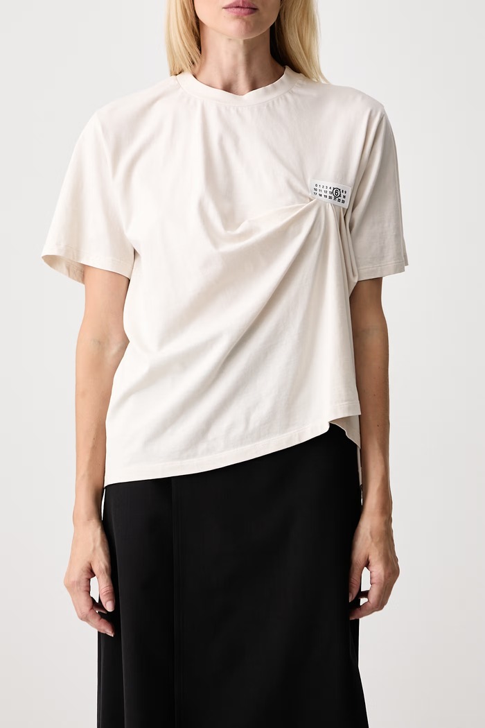 MM6 Maison Margiela T-shirt damski bawełniany S52NF0018.M20048 beżowy