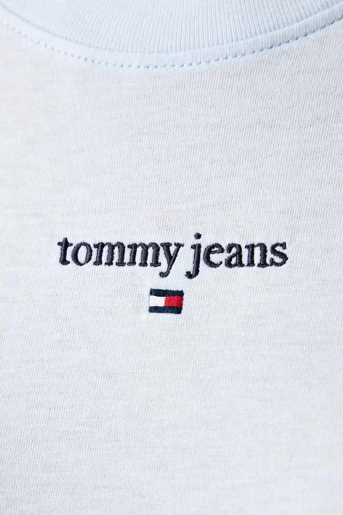 T-shirt damski z bawełną Tommy Jeans niebieski DW0DW23527