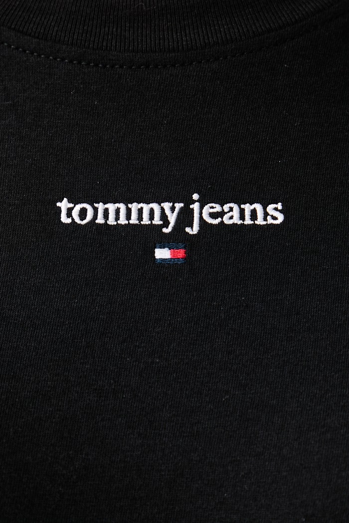 T-shirt damski z bawełną Tommy Jeans czarny DW0DW23527