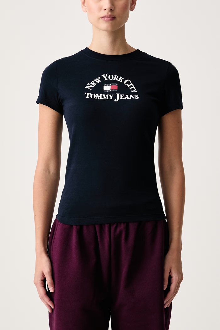 Tričko dámske bavlnené Tommy Jeans DW0DW23261 tmavomodrá