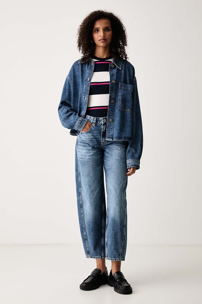 Tommy Jeans T-shirt damski bawełniany z elastanem DW0DW23834 granatowy AW26