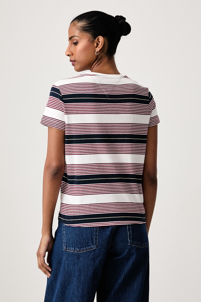 Odzież Tommy Jeans T-shirt damski bawełniany DW0DW23561 granatowy