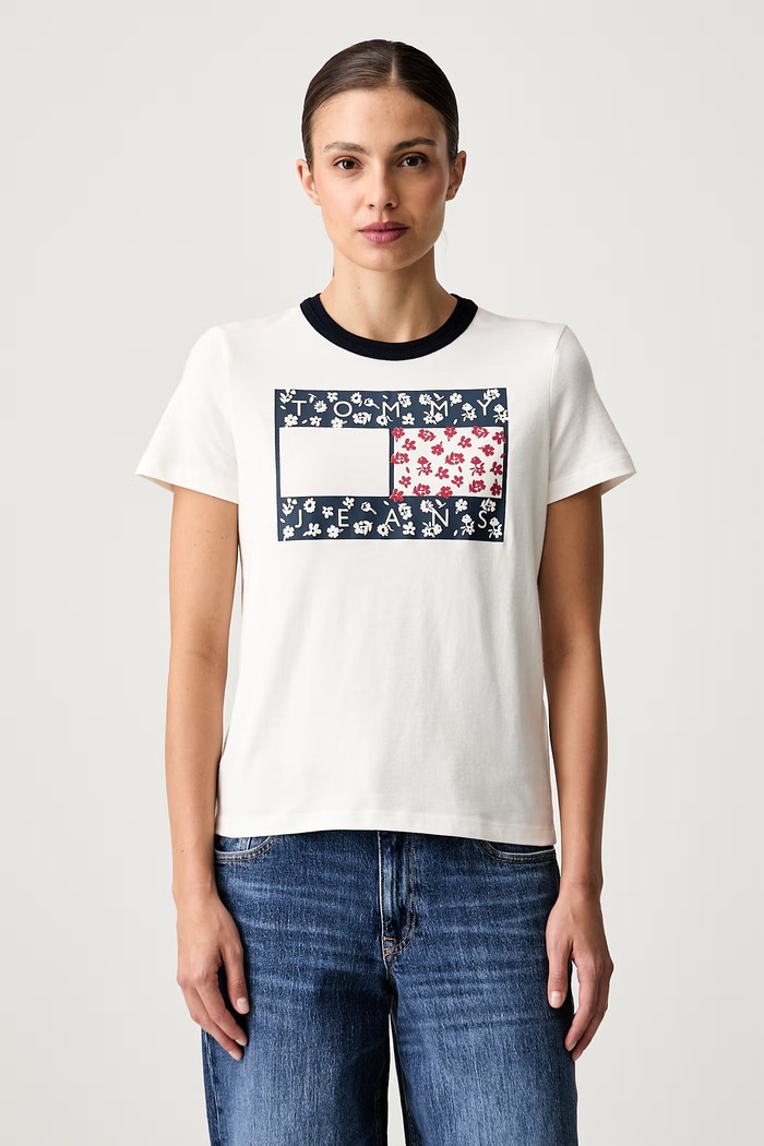 Tommy Jeans T-shirt damski bawełniany biały DW0DW23258