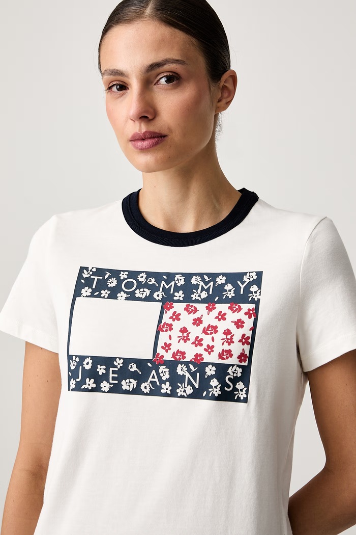 Tommy Jeans T-shirt damski bawełniany biały DW0DW23258