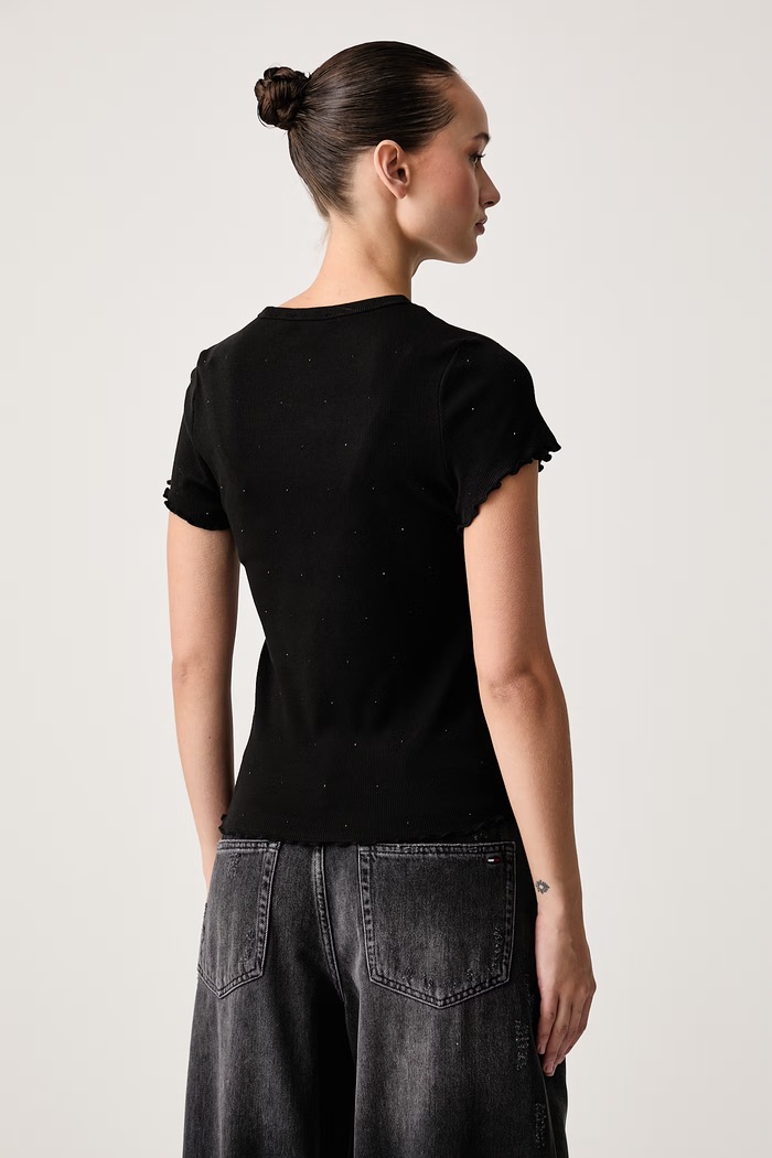 Oblečenie Tommy Jeans Tričko dámske bavlnené s elastanom DW0DW23523 čierna