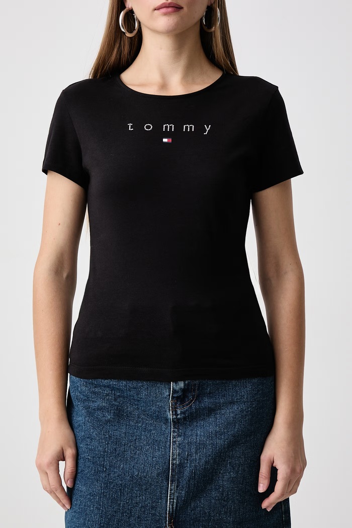 T-shirt γυναικείο βαμβακερό Tommy Jeans DW0DW23272 μπορντό