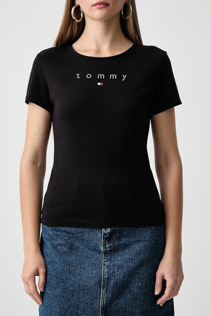 T-shirt γυναικείο βαμβακερό Tommy Jeans DW0DW23272 μπορντό