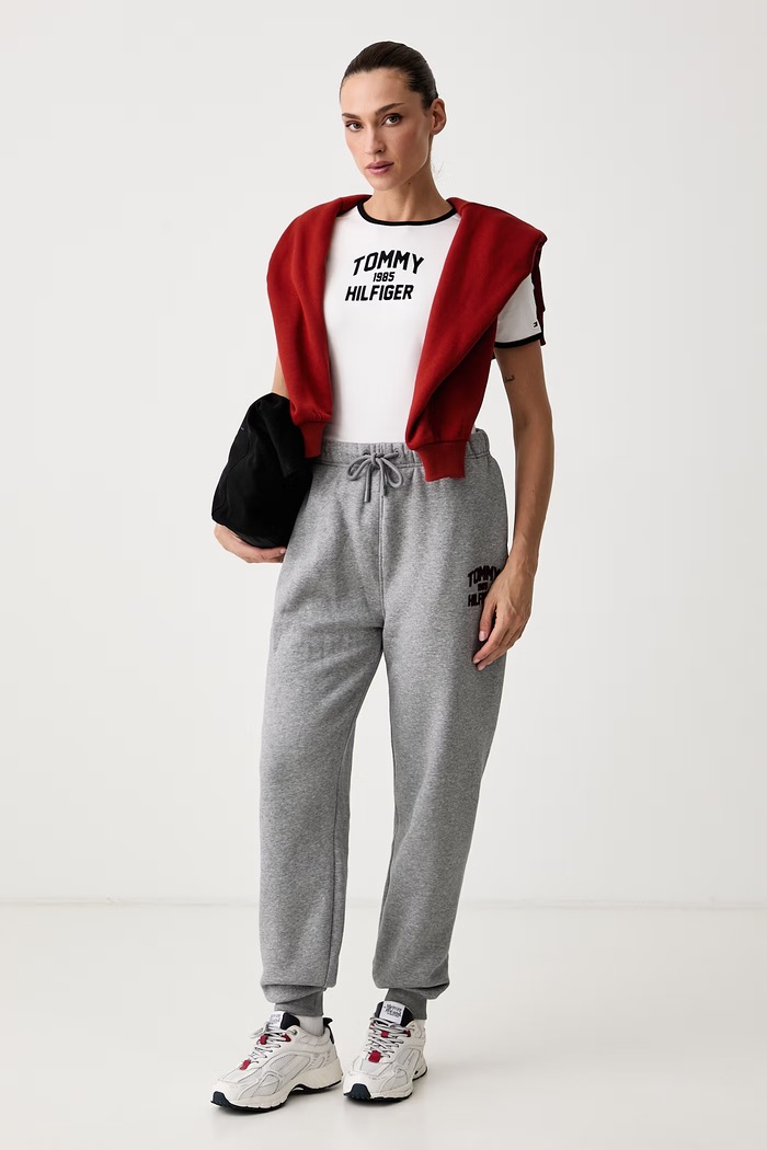 Tommy Hilfiger T-shirt damski bawełniany z elastanem WW0WW52363 biały AW26