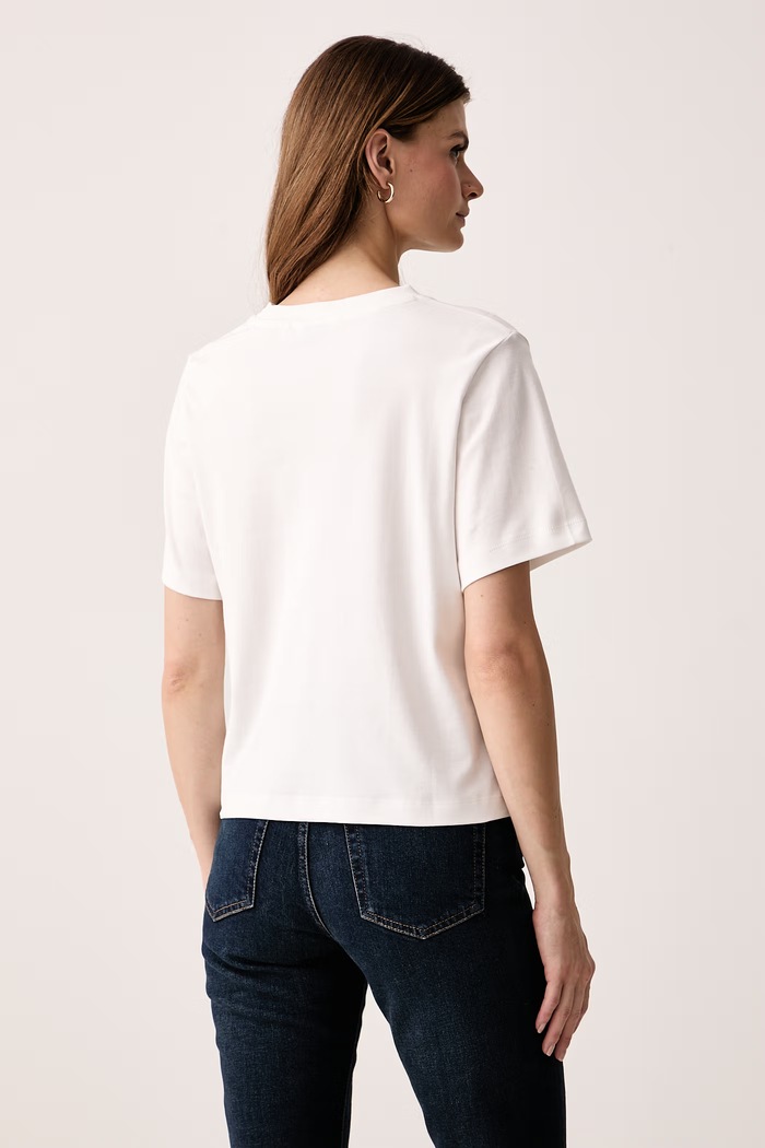 Odzież Tommy Hilfiger T-shirt damski bawełniany WW0WW52365 biały