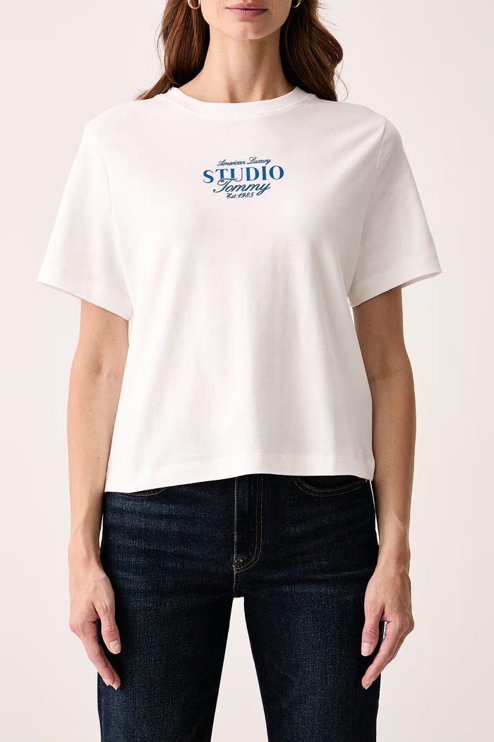 T-shirt damski bawełniany Tommy Hilfiger WW0WW52365 biały