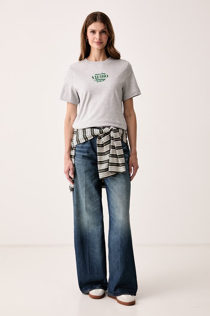 Tommy Hilfiger Tričko dámske bavlnené WW0WW52365 sivá AW26
