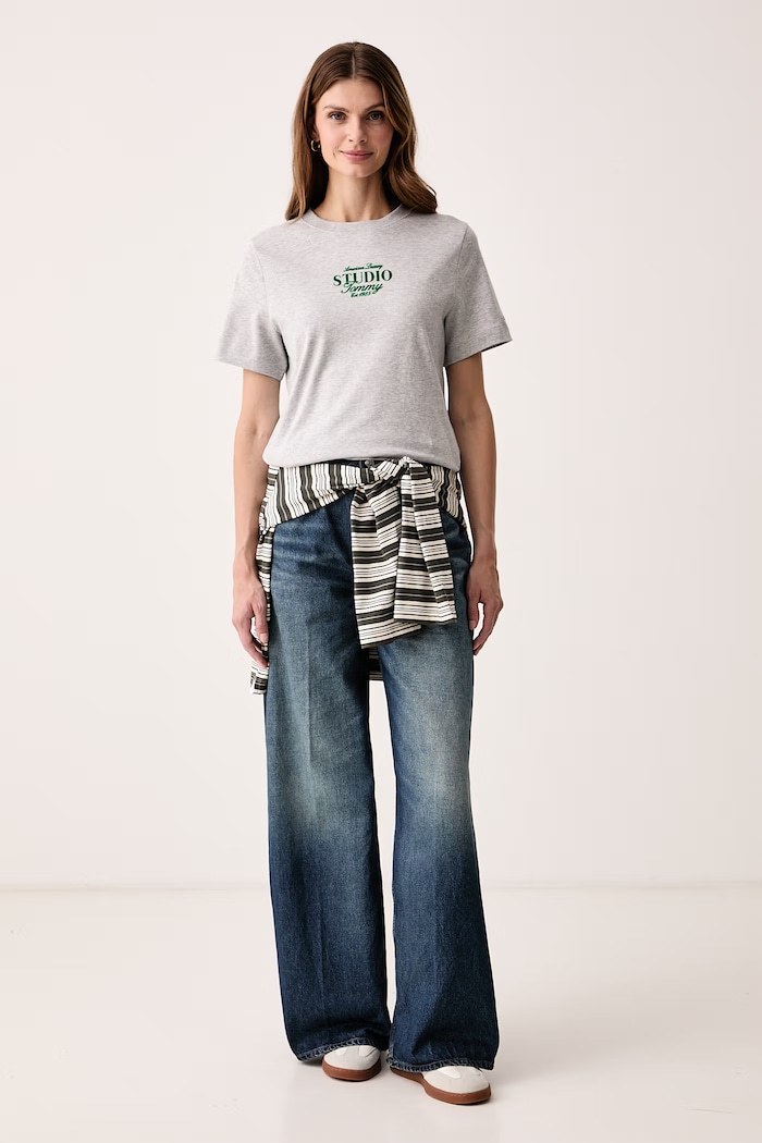 Tommy Hilfiger Tričko dámske bavlnené WW0WW52365 sivá AW26