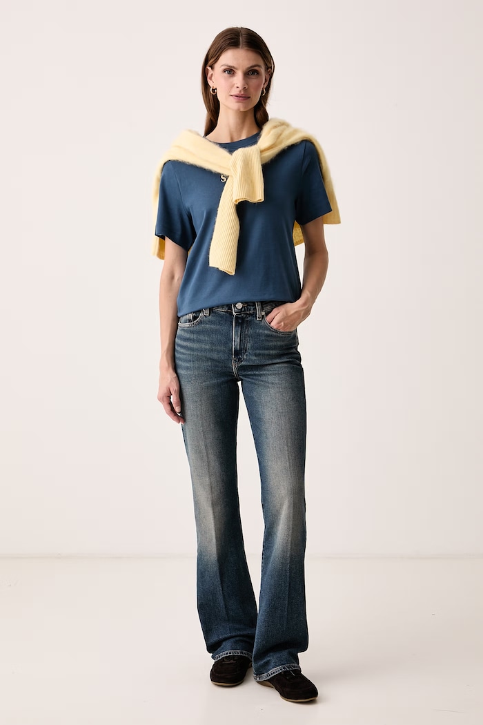 Tommy Hilfiger Tričko dámske bavlnené WW0WW52365 modrá AW26