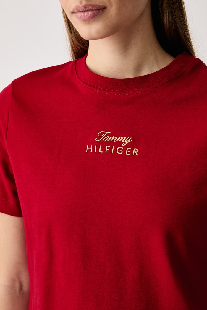 Basic t-shirt γυναικείο βαμβακερό Tommy Hilfiger WW0WW51725 κόκκινο