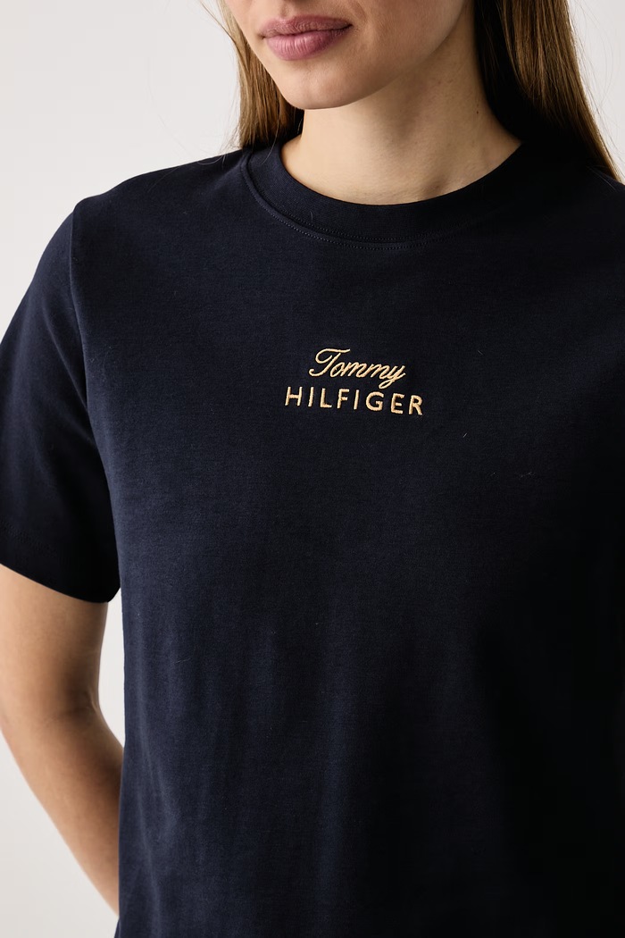 Basic t-shirt γυναικείο βαμβακερό Tommy Hilfiger WW0WW51725 σκούρο μπλε